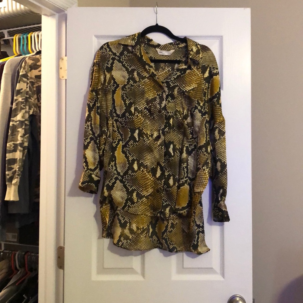 Zara snakeskin blouse